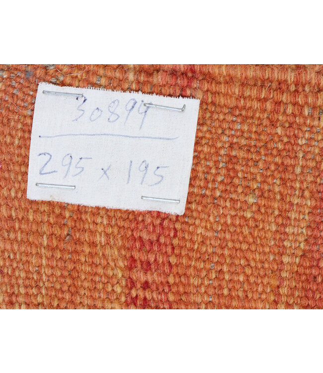 295x195 cm Handwoven Modern Red Wool Kilim Rug