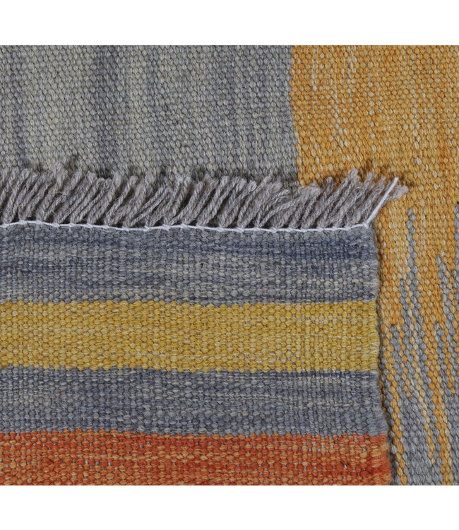 250x167 cm Handwoven Modern Red Wool Kilim Rug