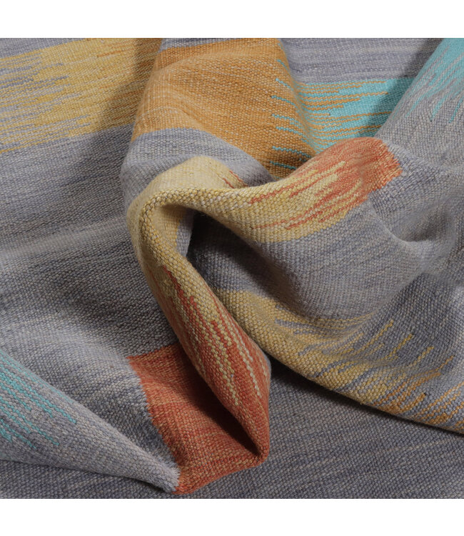 250x167 cm Handgewebter Moderner  Woll-Kelim-Teppich