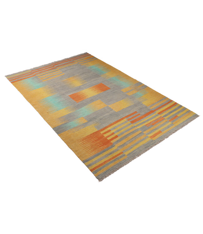 250x164 cm Handgewebter Moderner  Woll-Kelim-Teppich