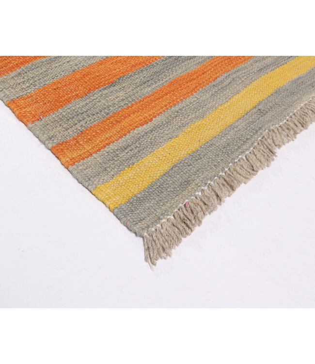 250x164 cm Handwoven Modern Red Wool Kilim Rug