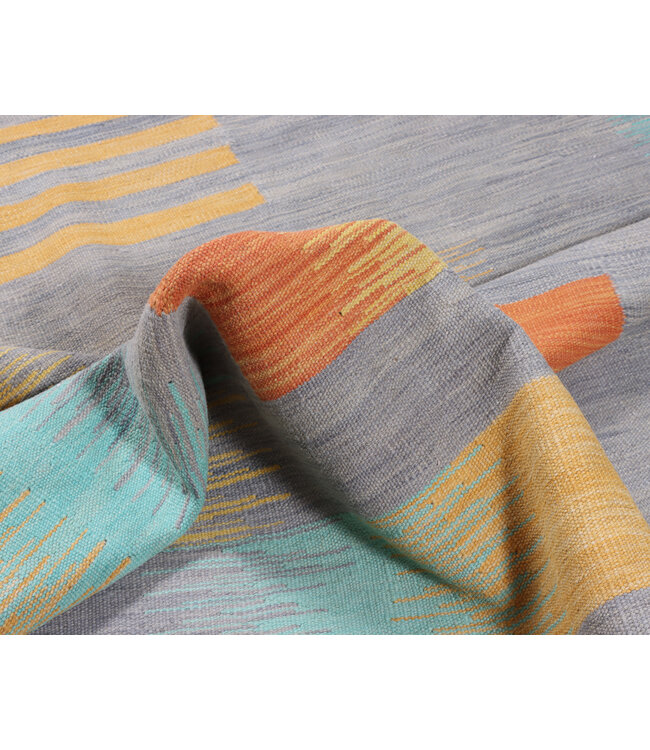 250x164 cm Handgewebter Moderner  Woll-Kelim-Teppich