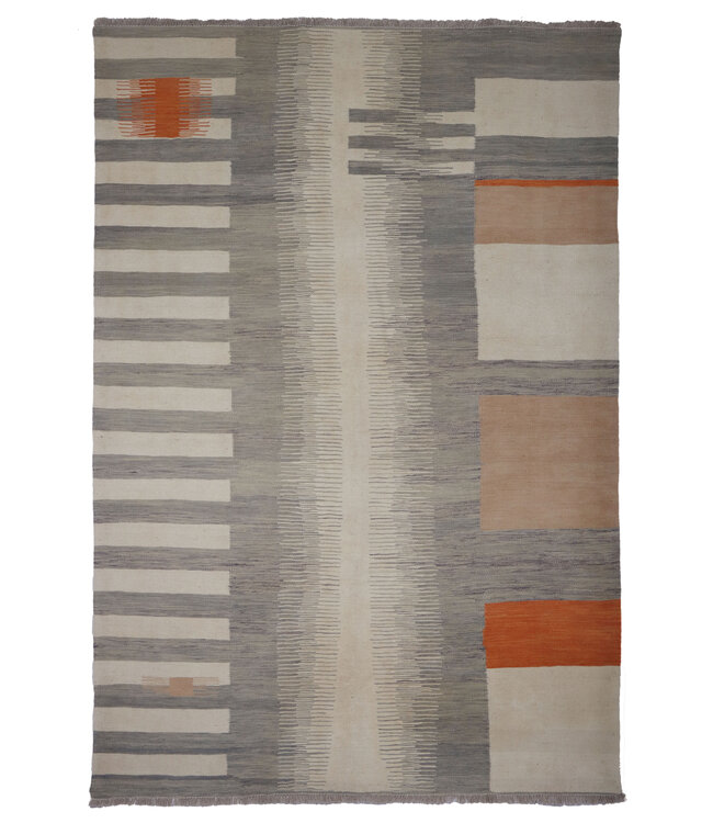 249x171 cm Handgeweven Moderne  Wollen Kelim Tapijt