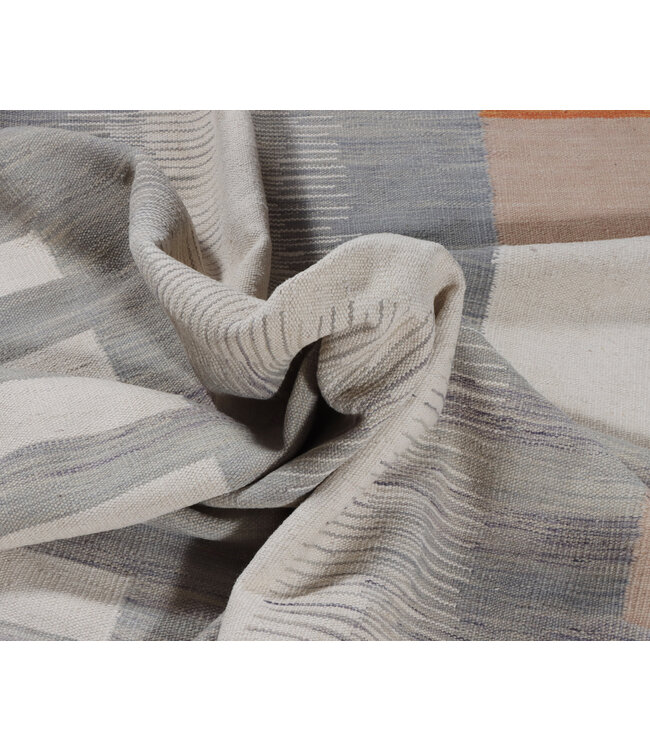 249x171 cm Handgewebter Moderner  Woll-Kelim-Teppich