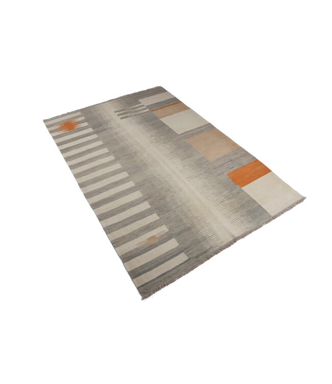 249x171 cm Handgewebter Moderner  Woll-Kelim-Teppich