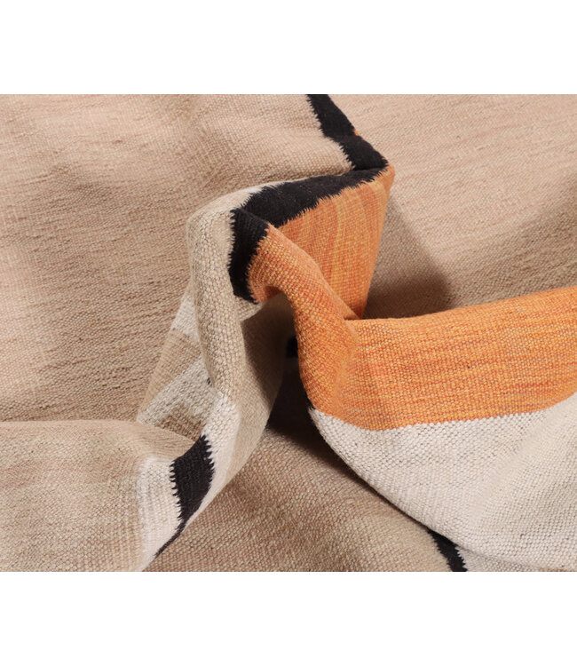 242x173 cm Handgewebter Moderner  Woll-Kelim-Teppic