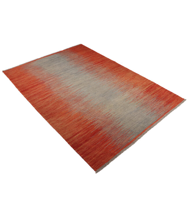 248x174 cm Handgewebter Moderner  Woll-Kelim-Teppic