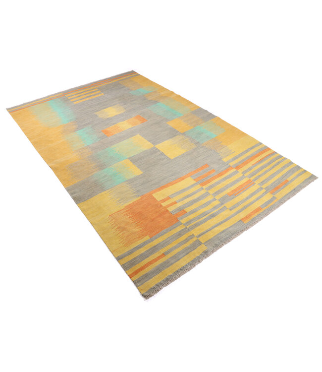 248x166 cm Handgeweven Moderne  Wollen Kelim Tapijt