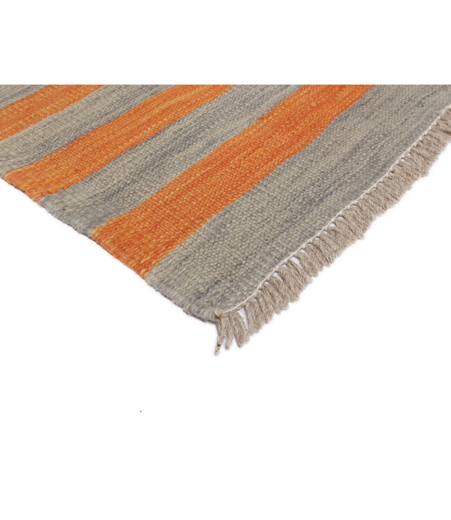 248x166 cm Handwoven Modern Red Wool Kilim Rug