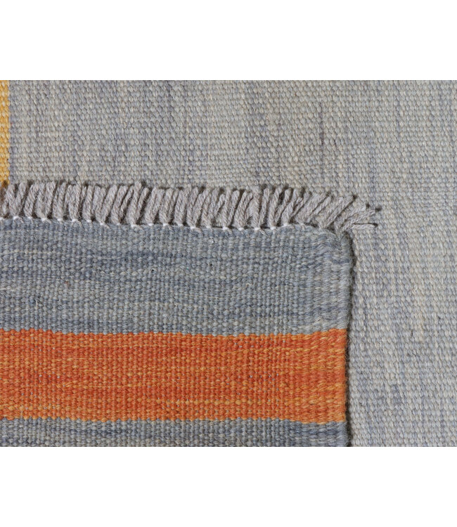 248x166 cm Handwoven Modern Red Wool Kilim Rug