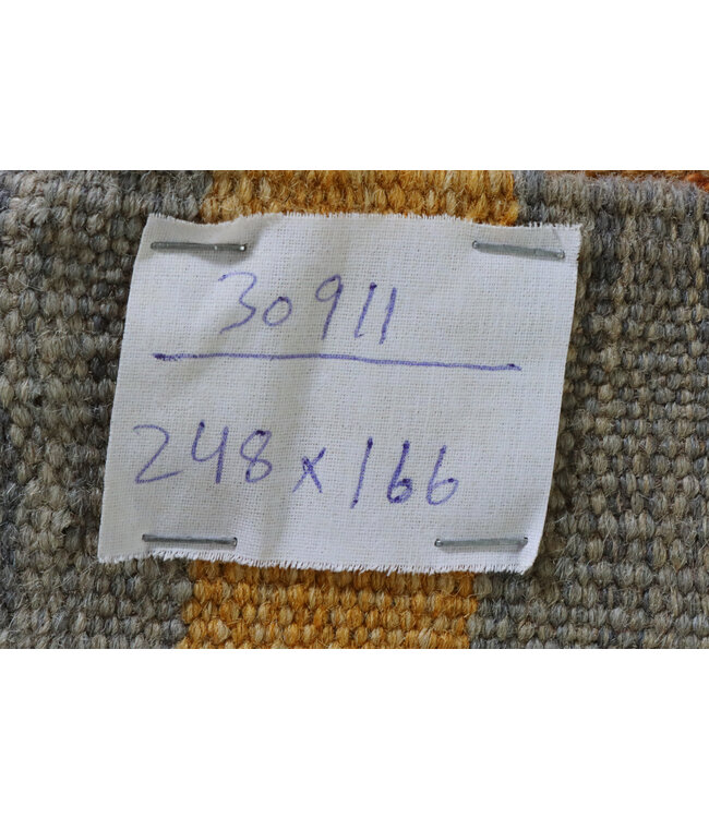 248x166 cm Handgewebter Moderner  Woll-Kelim-Teppic