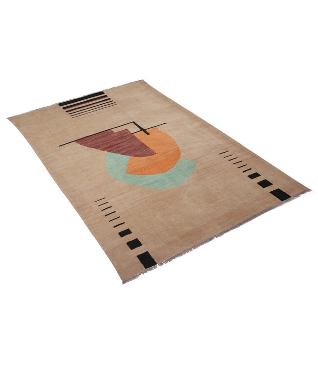 240x166 cm Handgewebter Moderner  Woll-Kelim-Teppich