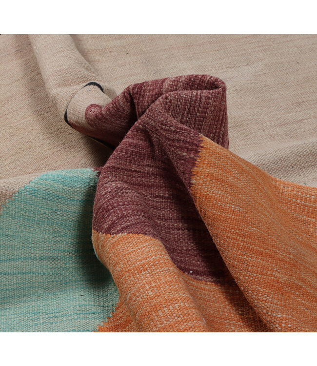 240x166 cm Handgewebter Moderner  Woll-Kelim-Teppich