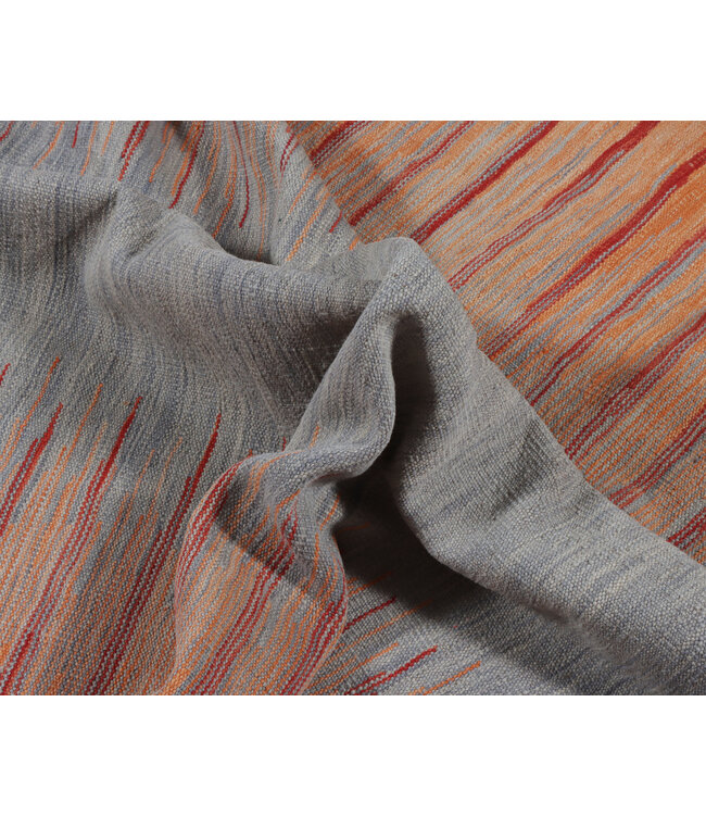 236x173 cm Handwoven Modern Red Wool Kilim Rug