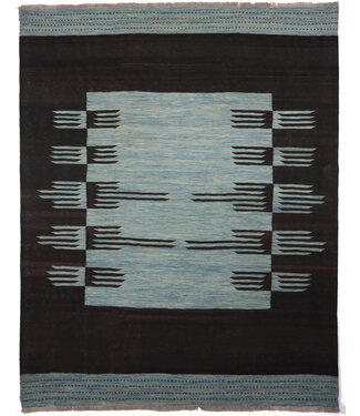 Kelimshop 236x183 cm Handgewebter Moderner  Woll-Kelim-Teppich