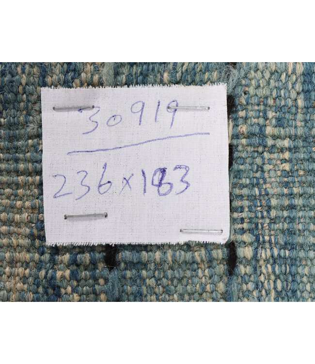 236x183 cm Handwoven Modern Red Wool Kilim Rug