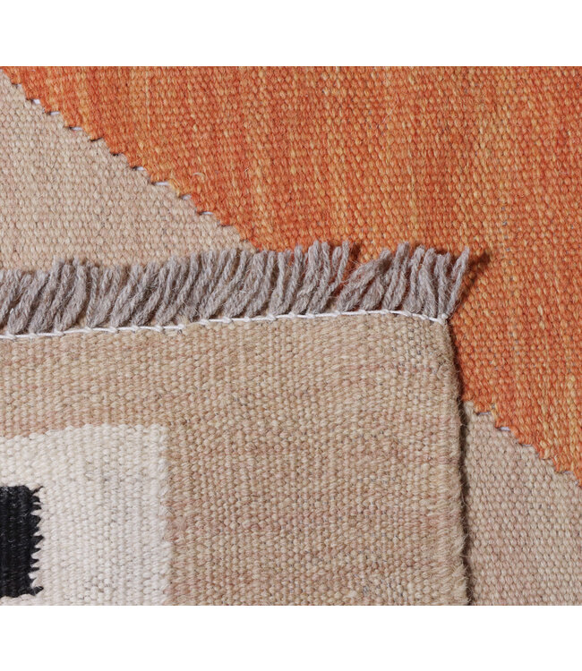 183x180 cm Handgewebter Moderner  Woll-Kelim-Teppich