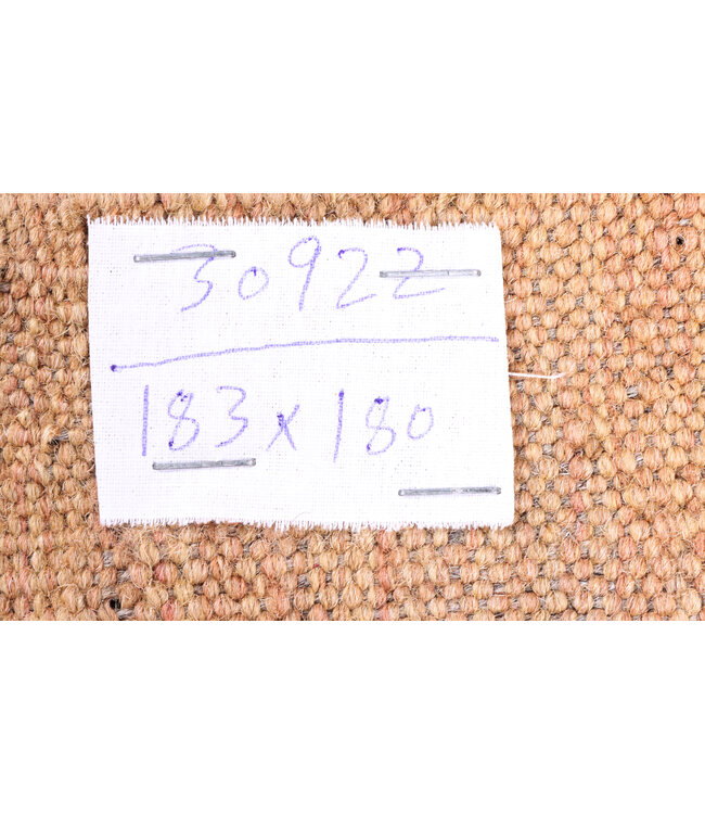 183x180 cm Handwoven Modern Red Wool Kilim Rug