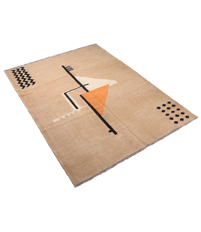 201x149 cm Handgeweven Moderne  Wollen Kelim Tapijt