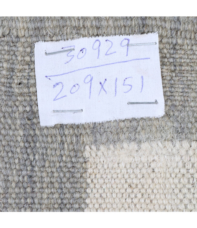 209x151 cm Handgewebter Moderner  Woll-Kelim-Teppich