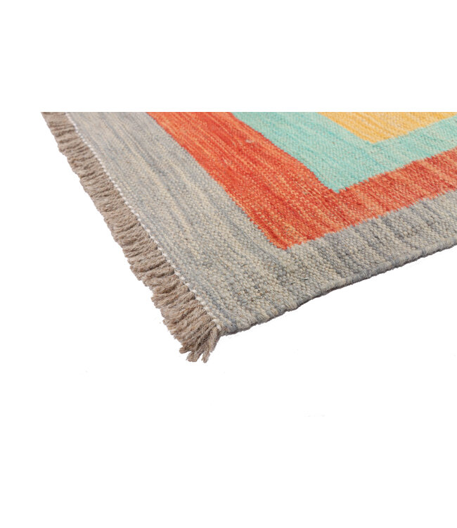 205x150 cm Handgewebter Moderner  Woll-Kelim-Teppich