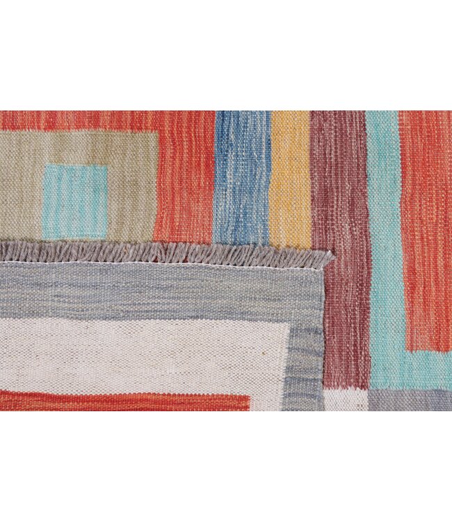 205x150 cm Handgewebter Moderner  Woll-Kelim-Teppich