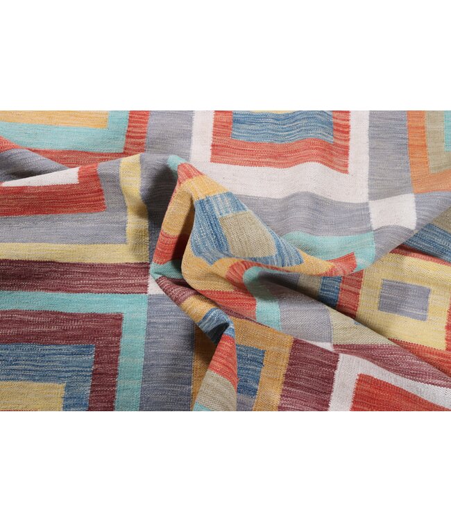 205x150 cm Handgewebter Moderner  Woll-Kelim-Teppich
