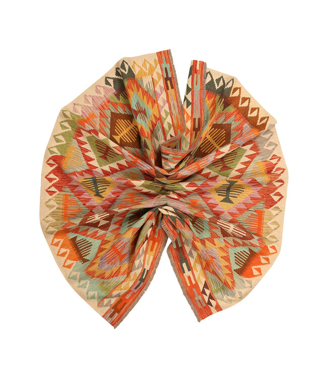 300x200cm Handgewebter Traditioneller Kelim Teppich Woll