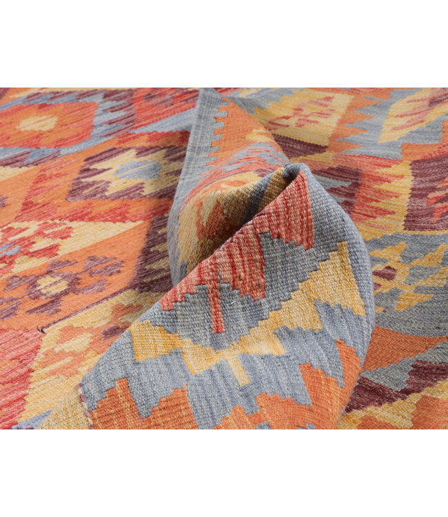 248x176 cm Handwoven Traditional Kelim Area Rug Wool Carpet