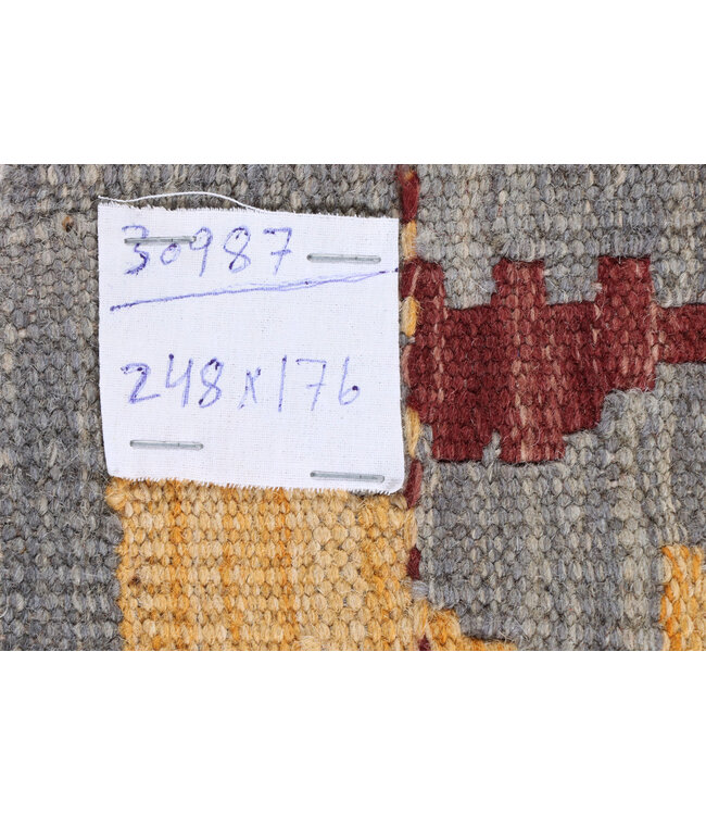 248x176 cm Handwoven Traditional Kelim Area Rug Wool Carpet