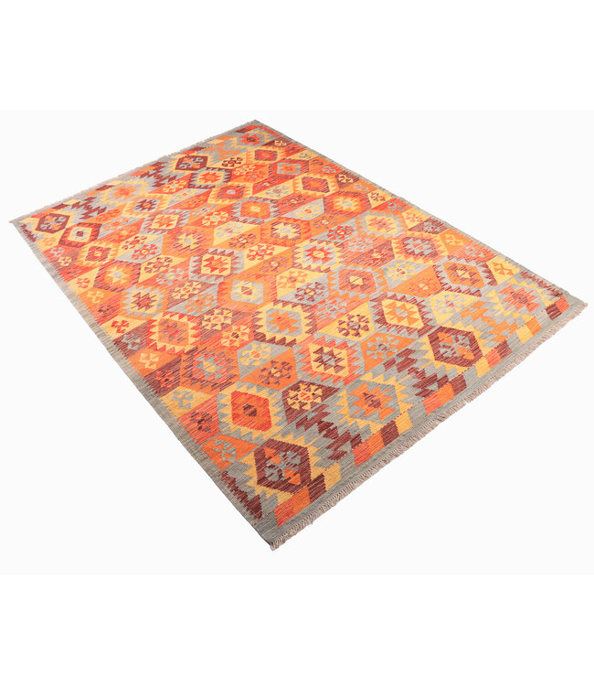 248x176 cm Handgewebter Traditioneller Kelim Teppich Woll