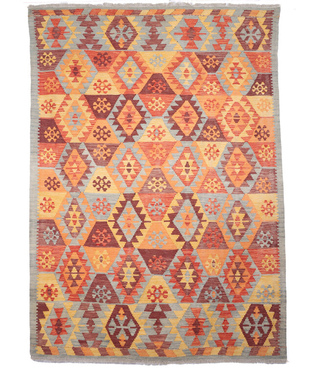 245x175 cm Handwoven Traditional Kelim Area Rug Wool Carpet