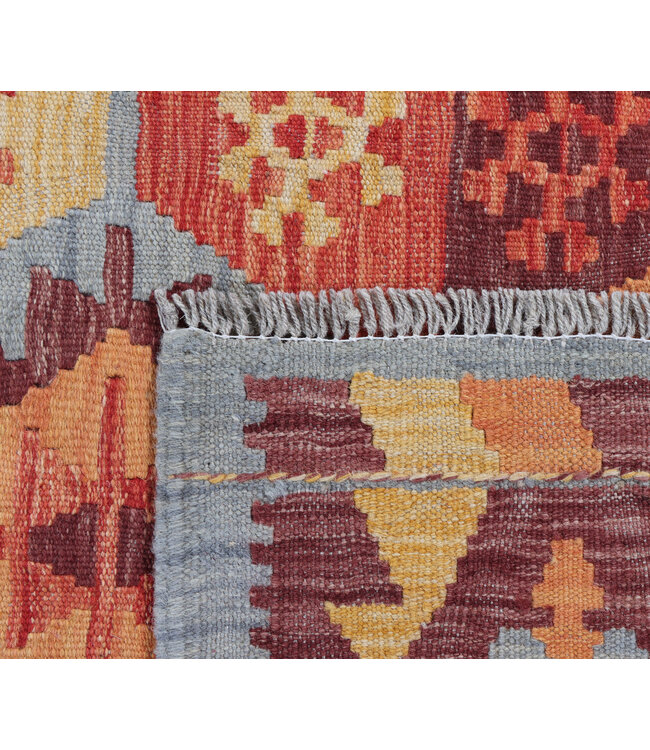 245x175 cm Handgeweven Traditionele Kelim Vloerkleed Wol Tapijt