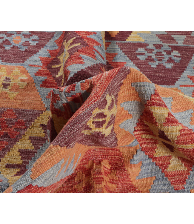 245x175 cm Handgeweven Traditionele Kelim Vloerkleed Wol Tapijt