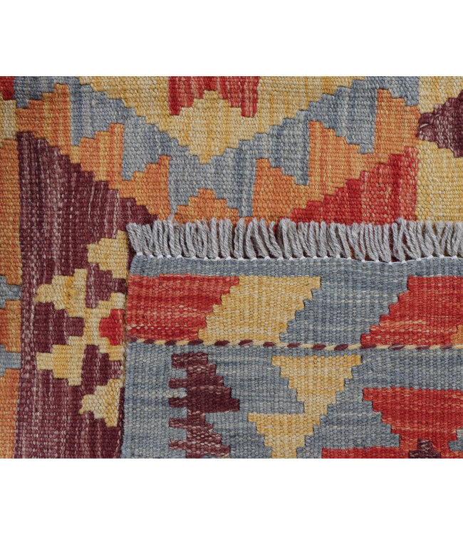 240x176cm Handgeweven Traditionele Kelim Vloerkleed Wol Tapijt