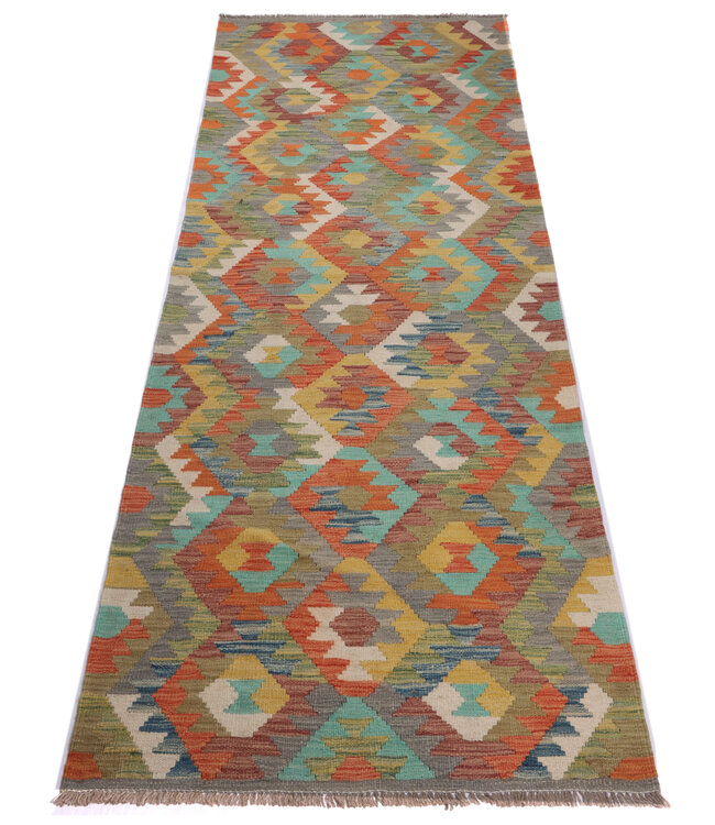 243x73cm  Handgewebter Kelim Läufer  Wollteppich