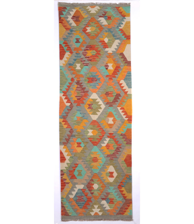 249x81    cm Handwoven Kelim Runner Wool Rug