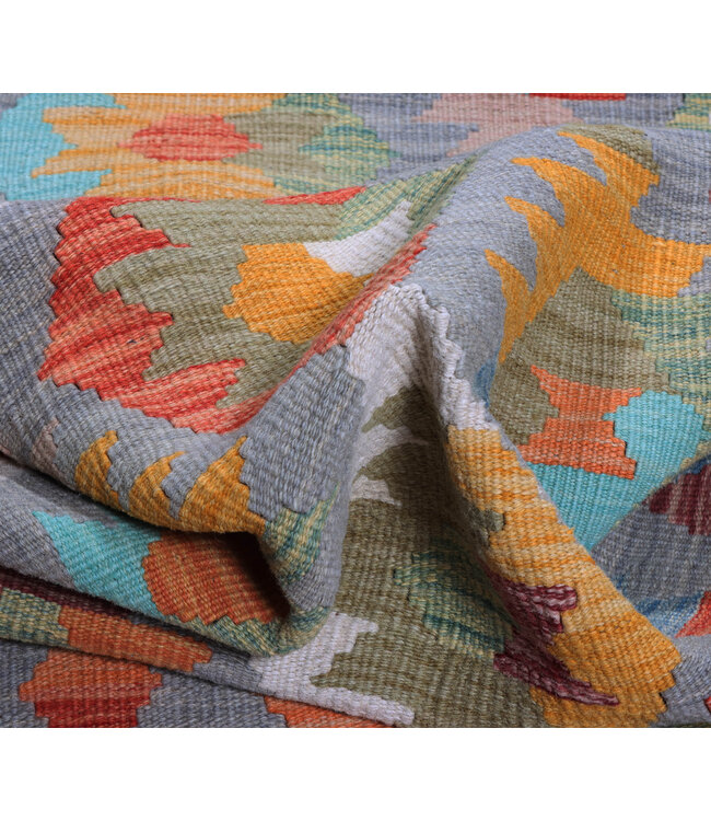 249x81    cm Handwoven Kelim Runner Wool Rug