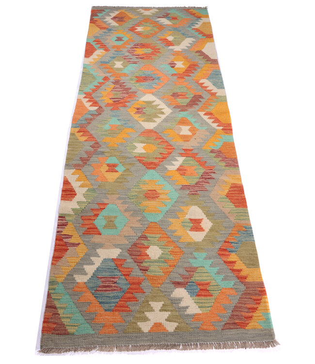 249x81 cm Handgewebter Kelim Läufer  Wollteppich