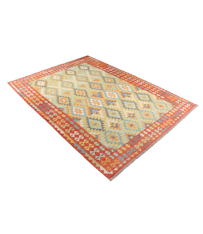 288x200cm Handgewebter Traditioneller Kelim Teppich Woll