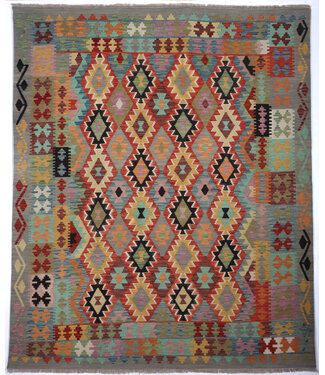 Kelimshop 242x203cm Handgeweven Traditionele Kelim Vloerkleed Wol Tapijt Kelimshop 242x203cm Handgeweven Traditionele Kelim Vloerkleed Wol Tapijt