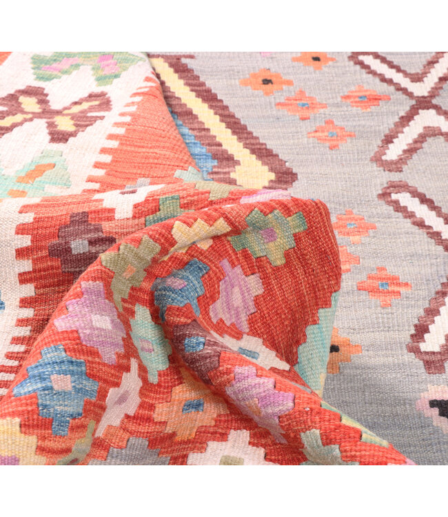 244x197cm Handwoven Traditional Kelim Area Rug Wool Carpet