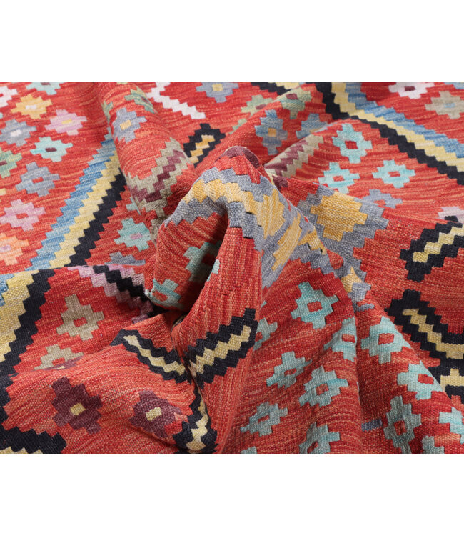 242x200 cm Handwoven Traditional Kelim Area Rug Wool Carpet