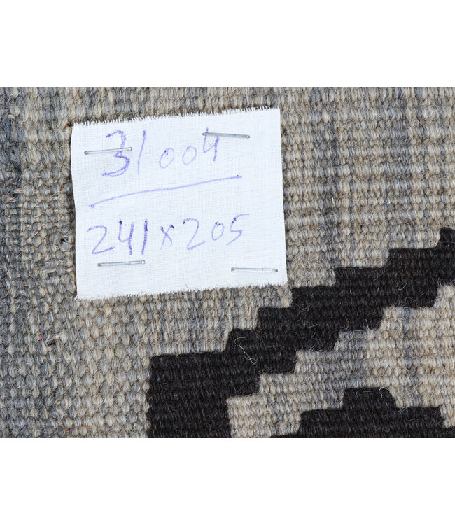 241x205 cm Handwoven Traditional Kelim Area Rug Wool Carpet