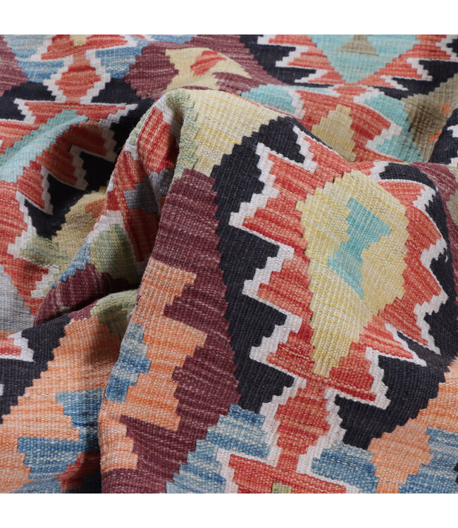 241x205 cm Handwoven Traditional Kelim Area Rug Wool Carpet