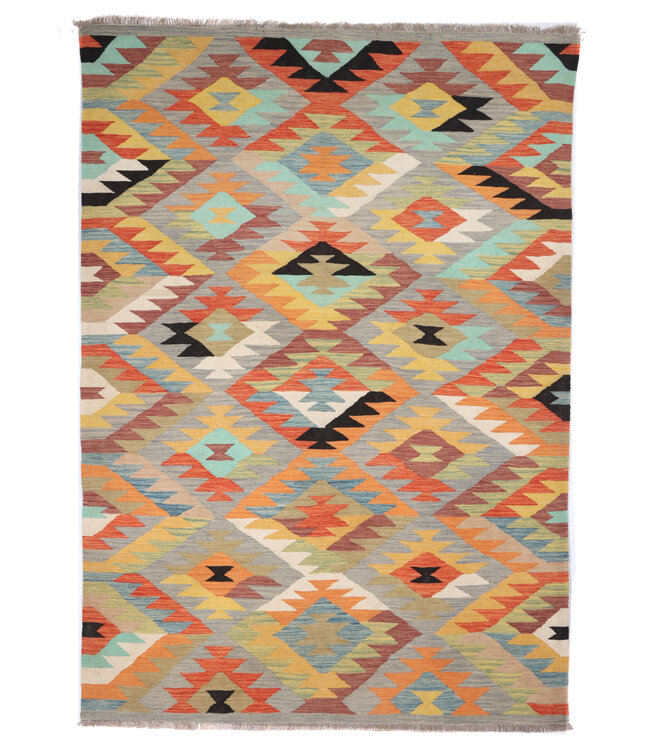 244x171 cm Handwoven Traditional Kelim Area Rug Wool Carpet