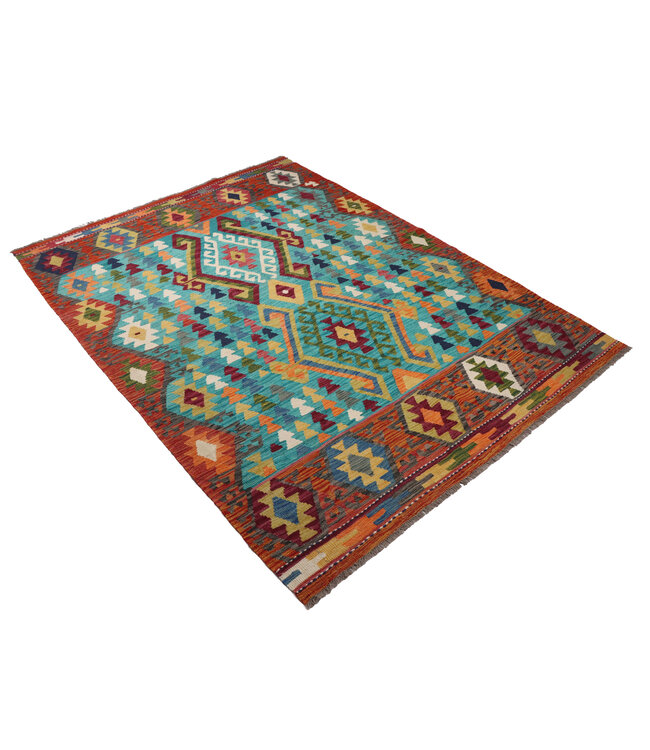 248x179 cm Handwoven Traditional Kelim Area Rug Wool Carpet