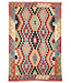 Kelimshop 184x128 cm Handgewebter Traditioneller Kelim Teppich Woll
