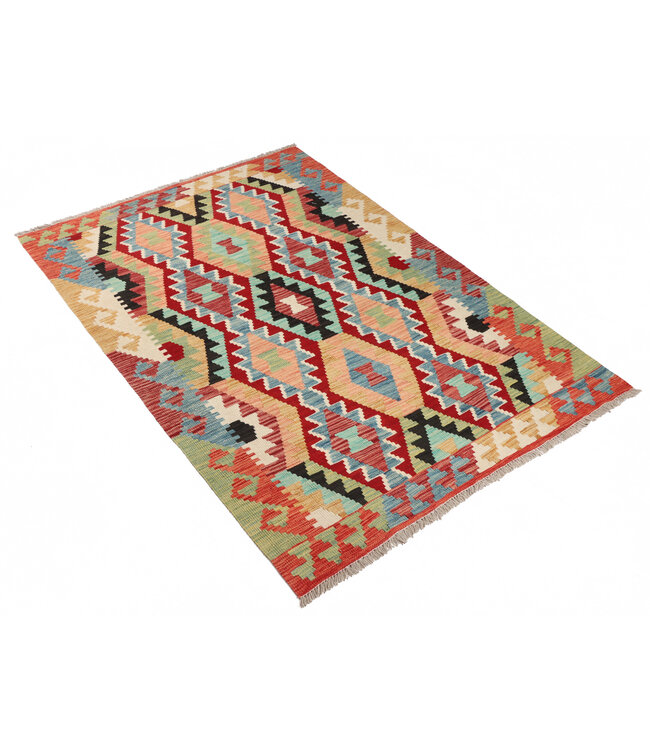 184x128 cm Handgewebter Traditioneller Kelim Teppich Woll