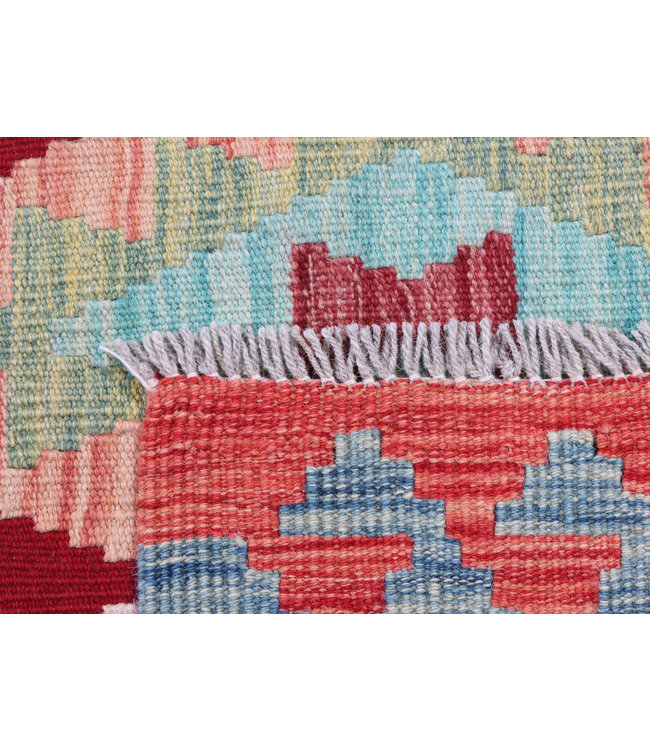 184x128 cm Handgewebter Traditioneller Kelim Teppich Woll